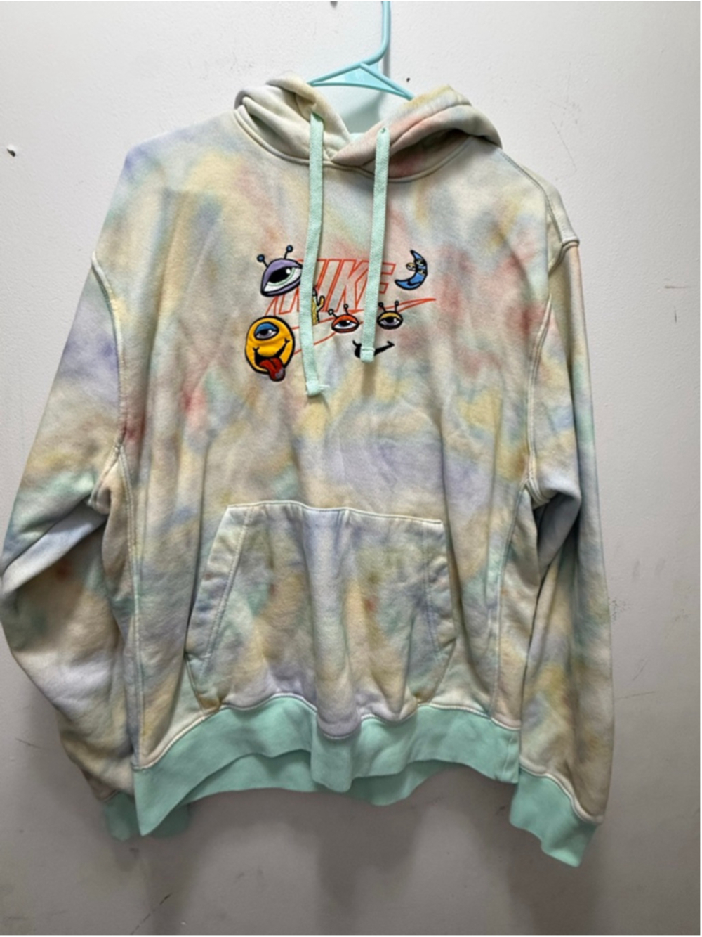 Nike Tie-Dye Hoodie L Pastel Mint Green